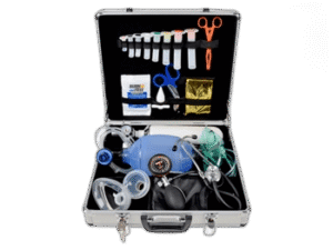 Aliuminis lagaminėlis priemonėms, užpildytas