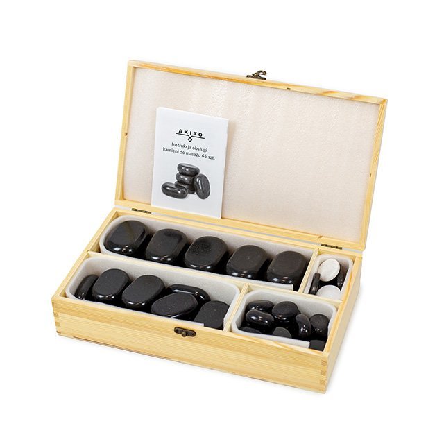 „Akito“ bazalto masažiniai akmenys 45 vienetų rinkinys - Image 3