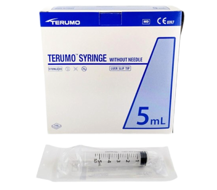 Terumo švirkštai, Luer, 5 ml, 100 vnt.