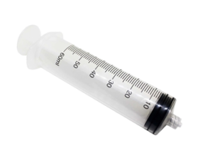 3 dalių švirkštai be adatos, 60 ml, luer lock, 25 vnt.