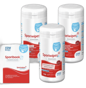 SPORIWIPES aukšto intensyvumo dezinfekcinės servetėlių rinkinys, 3 vnt.