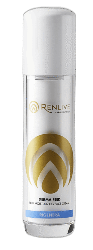 "RENLIVE Derma Feed" maitinamasis ir drėkinamasis veido kremas su dideliu apsaugos nuo saulės faktoriumi, 50 ml
